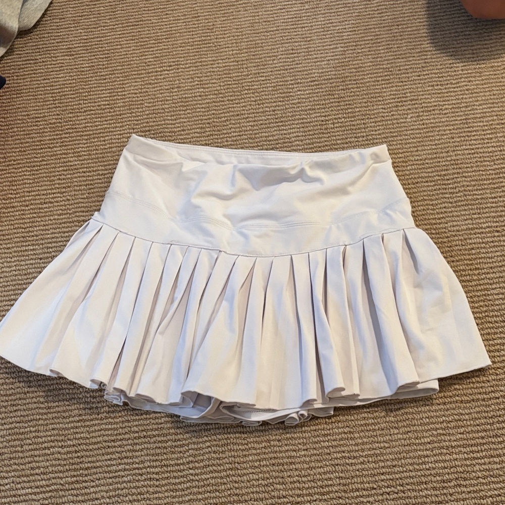 Pleated White Kids Skirt